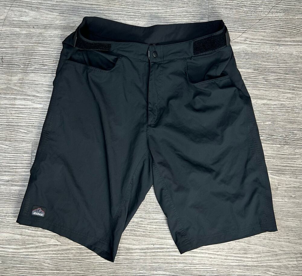 Zoic Ether Mountain Bike Shorts Mens XL Black MTB Cycling Trail Shorts 12 Inseam